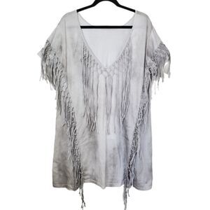 Fringed T-Shirt Dress/Tunic Size 2xl